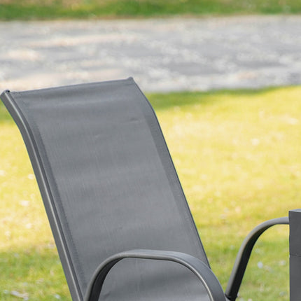 Stackable Garden Chairs, Metal Mesh, Set of 2, Grey