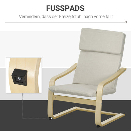 Armchairs Set, Cream White Linen, Armrests & Headrests