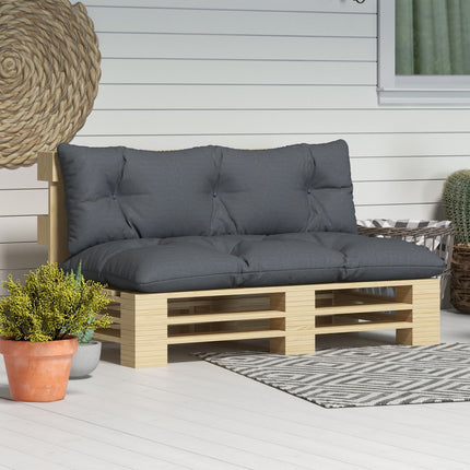Outdoor pallet cushions, dark grey, UV protected, set of 2