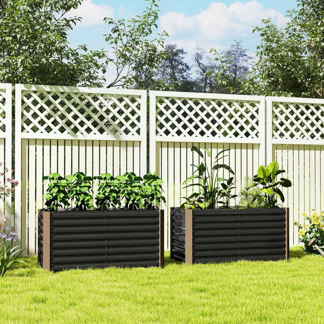 Raised garden bed set, galvanized steel, 120x60x60 cm