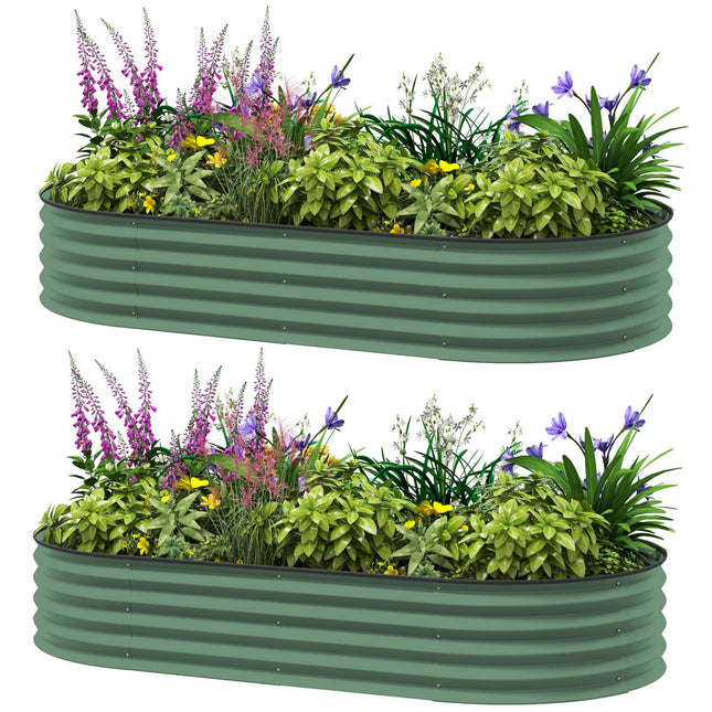 Steel Stackable Raised Garden Beds - 181 x 93 x 30 cm Set of 2