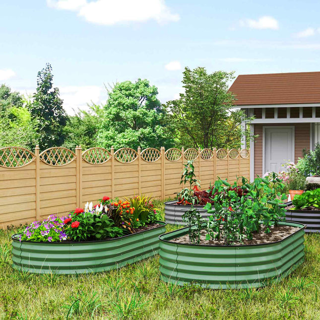 Steel Stackable Raised Garden Beds - 181 x 93 x 30 cm Set of 2