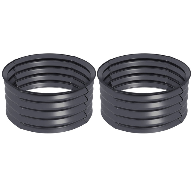 Steel garden beds, stackable, 60 x 30 cm, set of 2
