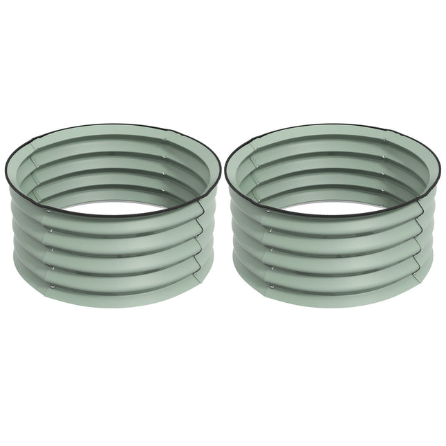 Raised steel garden beds, stackable, 60x30 cm, set of 2