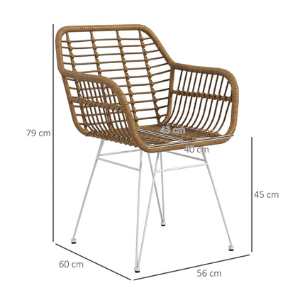 Dining chairs in rattan, ergonomic, 120 kg capacity, Boho Style