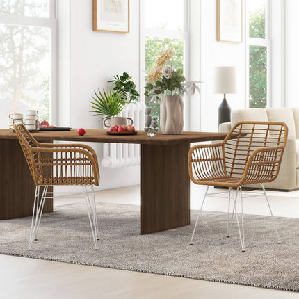Dining chairs in rattan, ergonomic, 120 kg capacity, Boho Style