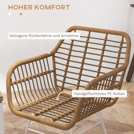 Dining chairs in rattan, ergonomic, 120 kg capacity, Boho Style