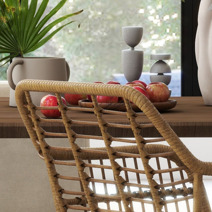 Dining chairs in rattan, ergonomic, 120 kg capacity, Boho Style