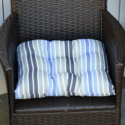 Chair Seat cushions, Easy-Clean, Blue Stripes, 50x45x8 cm