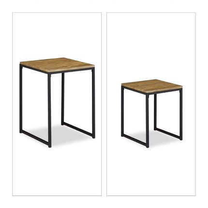 Set of 2 wooden look coffee tables
