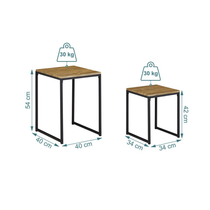 Set of 2 wooden look coffee tables