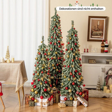 Set of 3 Artificial Pencil Christmas Trees 120+150+180 cm Christmas Tree for Home Office