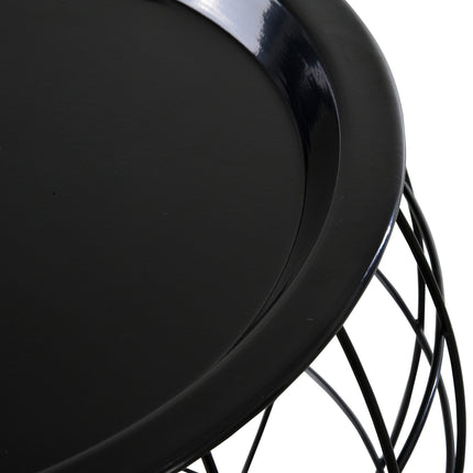 Black coffee tables - Set of 3 with removable tops