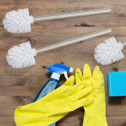 Set of 3 toilet brushes white