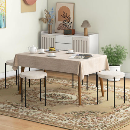 Velvet stackable dining stools, padded seats