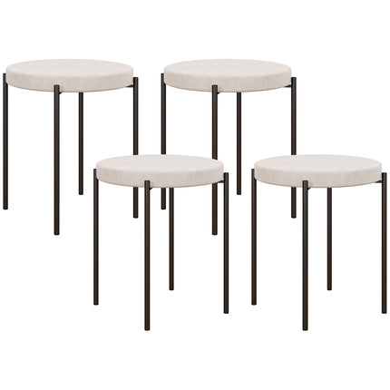 Velvet stackable dining stools, padded seats