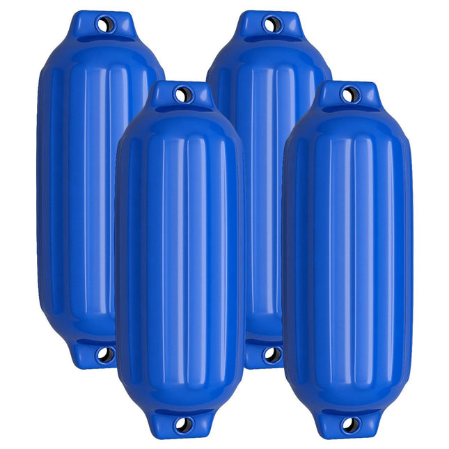 Set of 4 boat fenders, long fenders, ball fenders, boat crash protection, bridge fenders, blue, 68.5 x 21.5 cm