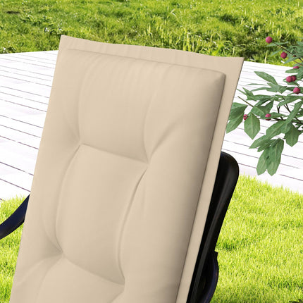 Beige seat cushion set, 108x50x5 cm, indoor/outdoor use