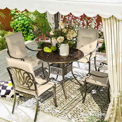 Beige seat cushion set, 108x50x5 cm, indoor/outdoor use