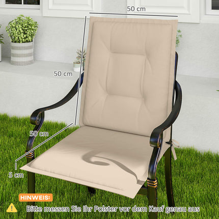 Beige seat cushion set, 108x50x5 cm, indoor/outdoor use