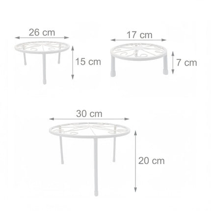 Set of 5 Round Carbon Steel Plant Stands
