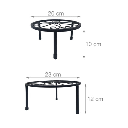Set of 5 Round Carbon Steel Plant Stands