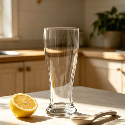 Set of 6 Clear Beer Glasses, 460ml, Dishwasher-Safe