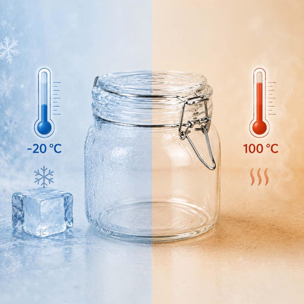 Set of 6 Glass Jam Jars with Airtight Lids, 750 ml