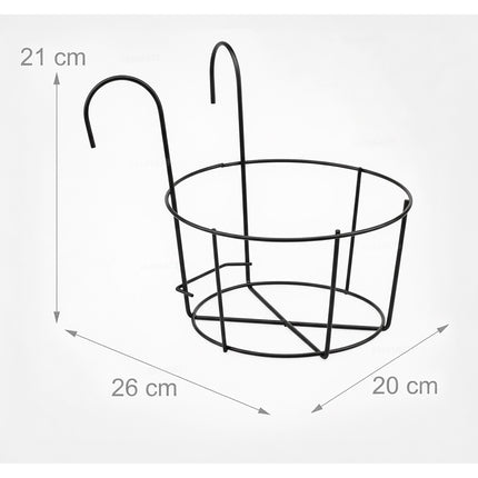Set of 6 Hanging Planters with Hooks for Balcony