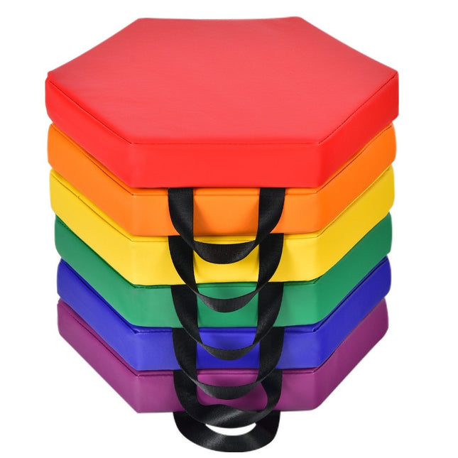 Set of 6 children's chair cushions with handle and zipper, seat cushion, booster seat, main cushion, colorful