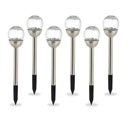 Set of 6 round solar lamps