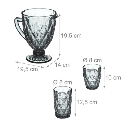 Set of 7 gray glasses