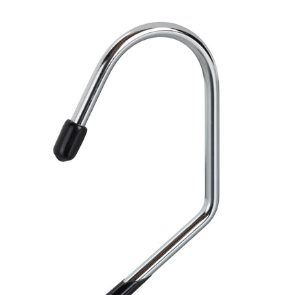 Set of black trouser hangers with non-slip protection