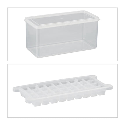 Set of ice cube molds with box and lid