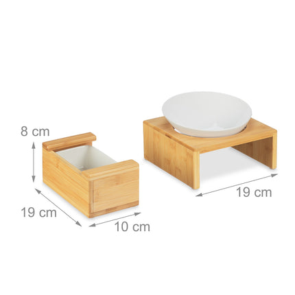 Set with cat bowl and grass bowl for cat
