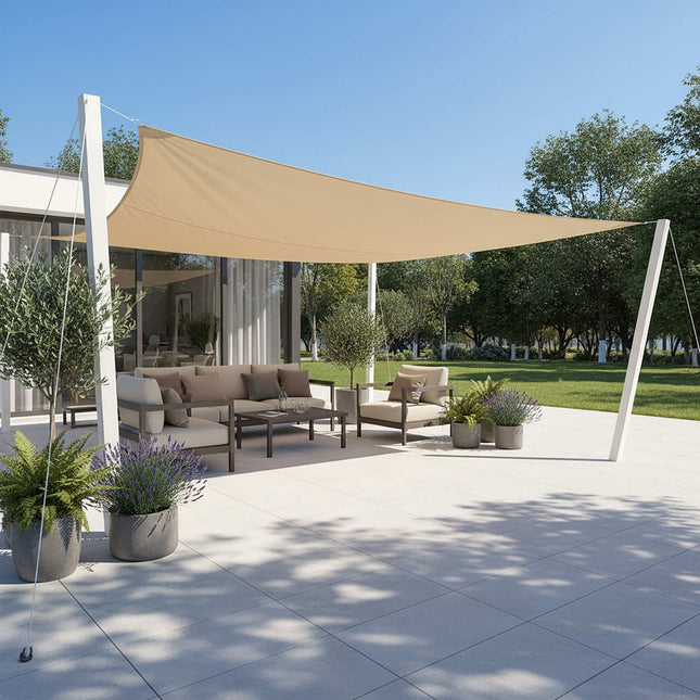 Shade Sail, Polyester With Eyelets, Water-Repellent