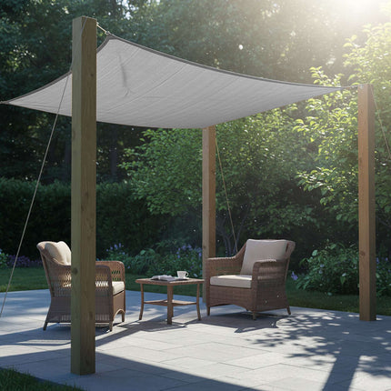 Shade Sail With Eyelets, Breathable HDPE, Tension Ropes