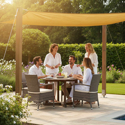 Shade Sail With Eyelets, Breathable HDPE, Tension Ropes