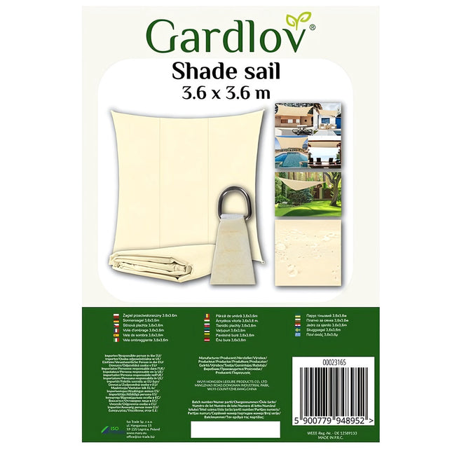 Shade sail 3.6x3.6m Gardlov 23165