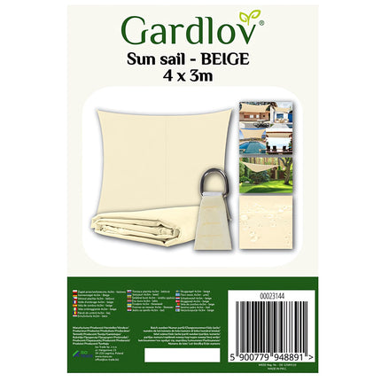 Shade sail 4x3m - beige Gardlov 23144
