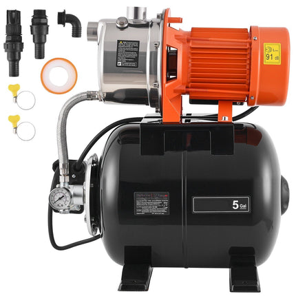 Shallow Well Jet Pump 1.6 HP, 230V, 19 L Tank