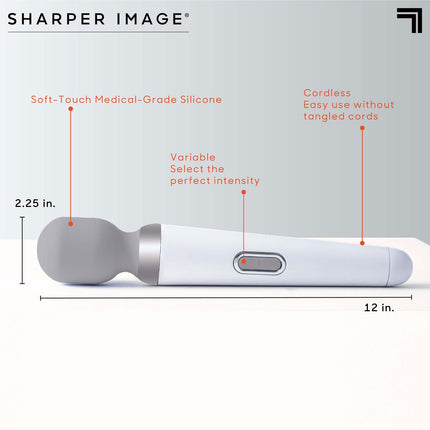 Sharper Image Personal Touch Wireless Massage Wand, 8 Vibration Settings, 31 cm