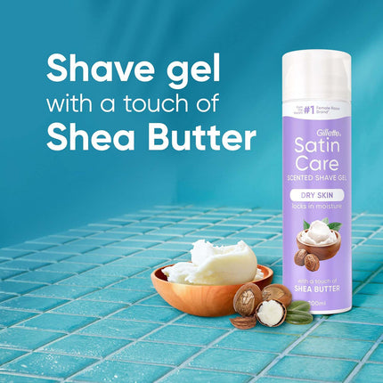 Shaving Gel for Women, Shea Butter, Dry Skin, 200ml