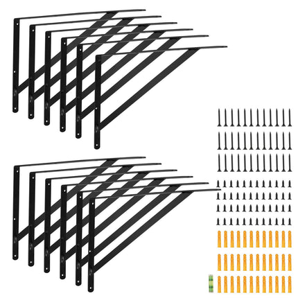 Shelf Brackets, 18 x 12 In, 12-Pack, 160 lb Capacity