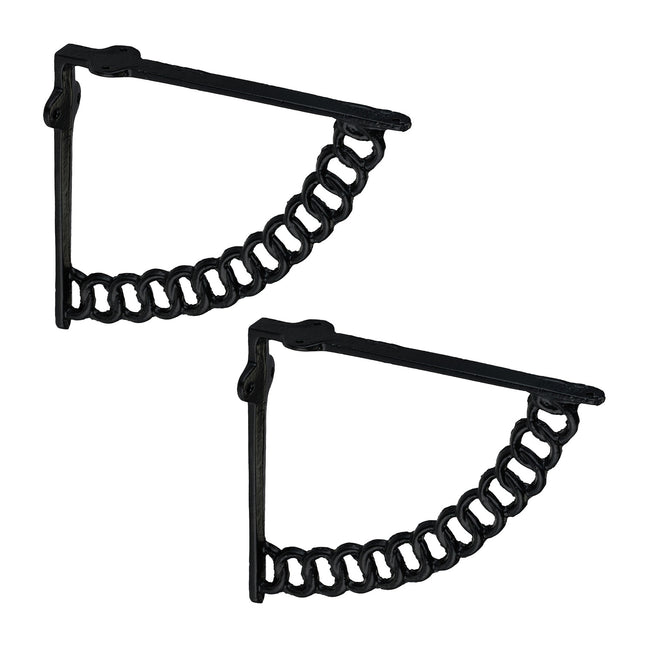 Plankdragers, kettingontwerp, gietijzer, set van 2
