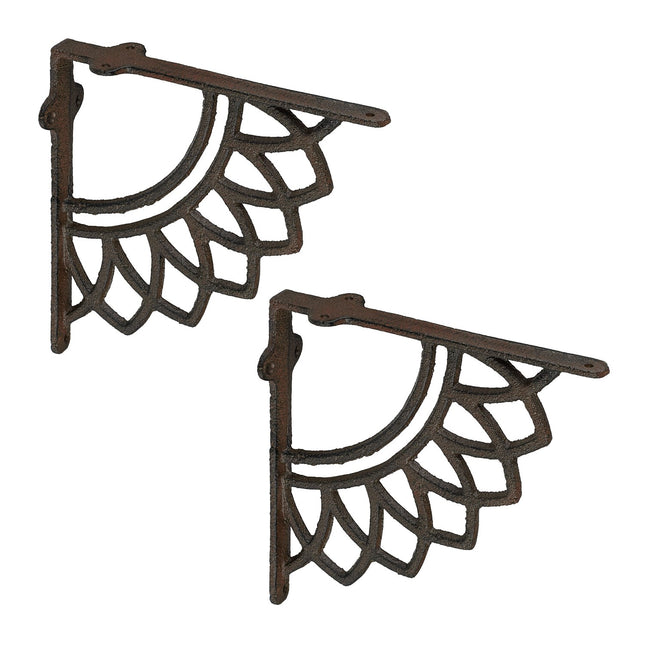 Plankdragers, Mandala-ontwerp, gietijzer, set van 2