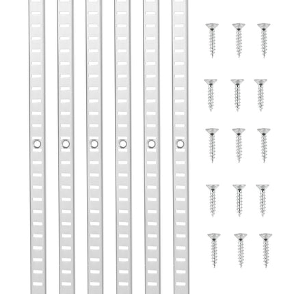 Shelf Pilaster Strips, 36.3 in Steel, 6-Pack, Screws
