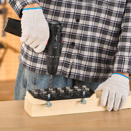 Shelf Pin Jig and Hinge Jig Set, Aluminum, 2 Drill Bits