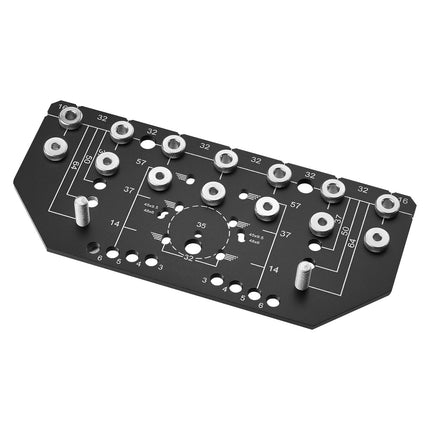 Shelf Pin Jig and Hinge Jig Set, Aluminum, 2 Drill Bits
