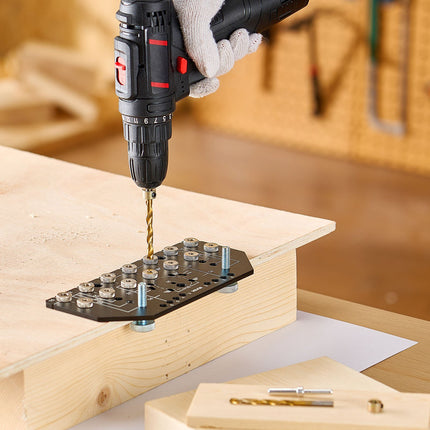 Shelf Pin Jig and Hinge Jig Set, Aluminum, 2 Drill Bits